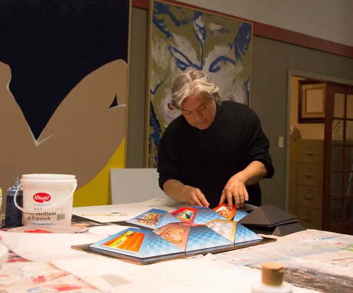 Dominic Pangborn works on an art-in-motion (AIM) piece of art at his studio in Detroit. His AIM works are a favorite among Park West Gallery collectors.