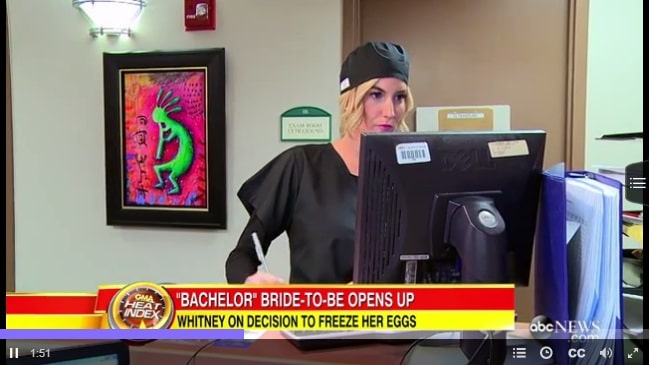 A work from Tim Yanke's Kokopelli series in the background of "The Bachelor"