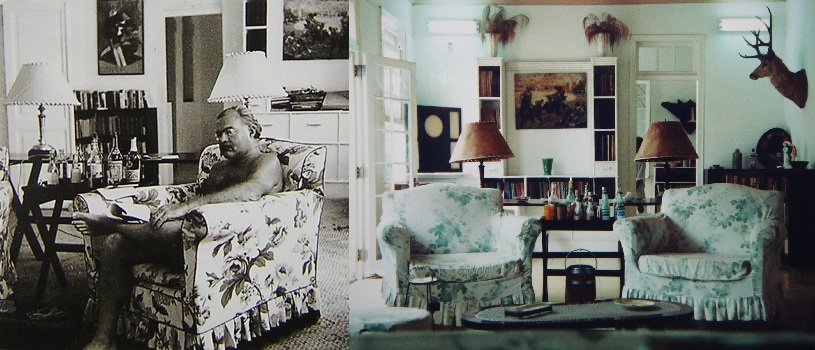 Hemingway's Havana Finca Vija residence - then and now. Photos courtesy of www.hemingwaycuba.com and