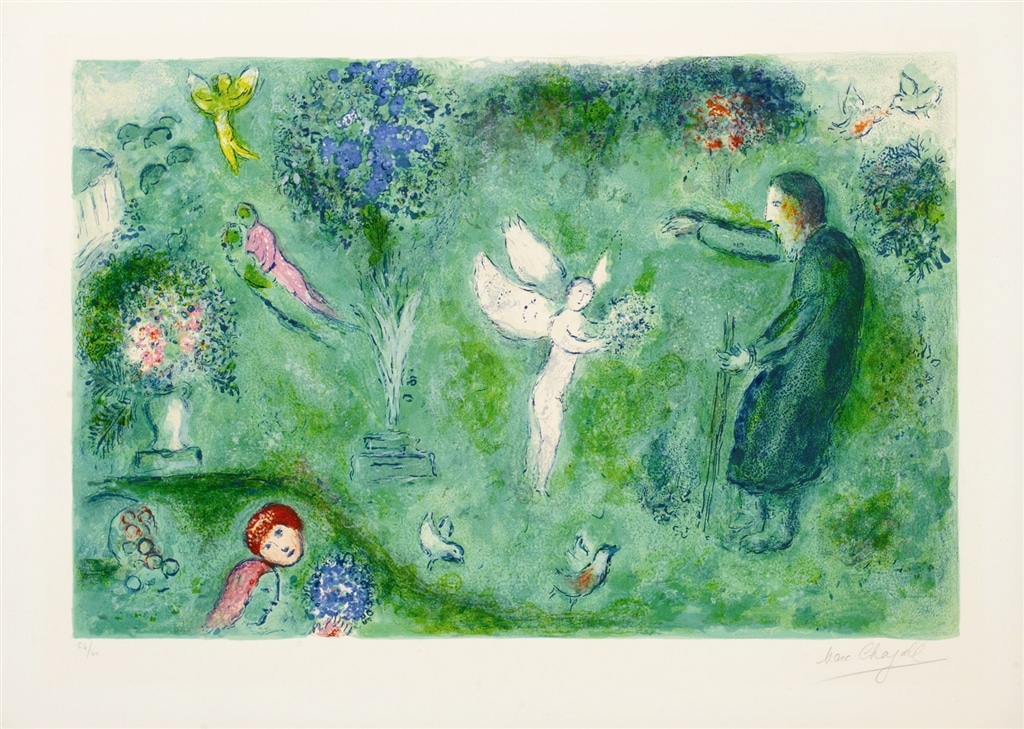 "Philetas's Orchard" (1961), Marc Chagall. From the Daphnis and Chloé suite. On display at Park West Museum.